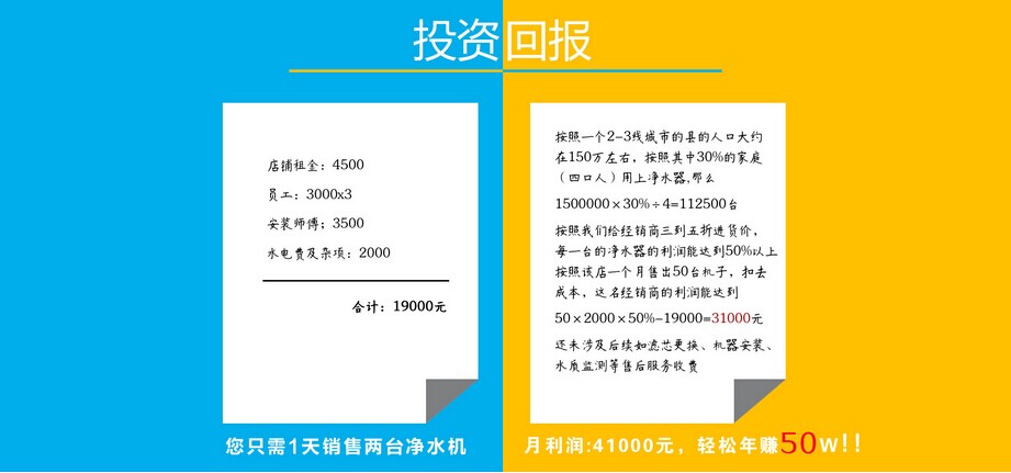 開家凈水器加盟店要多少錢？需要了解什么？